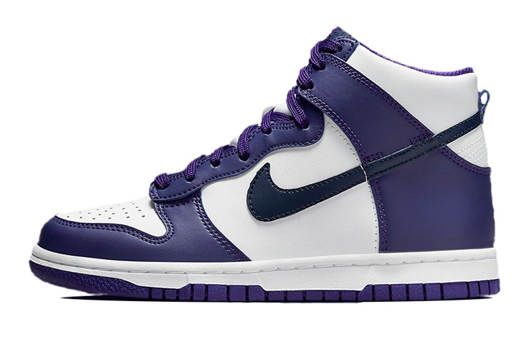 Кеды Nike Dunk High (бело-фиолетовые)