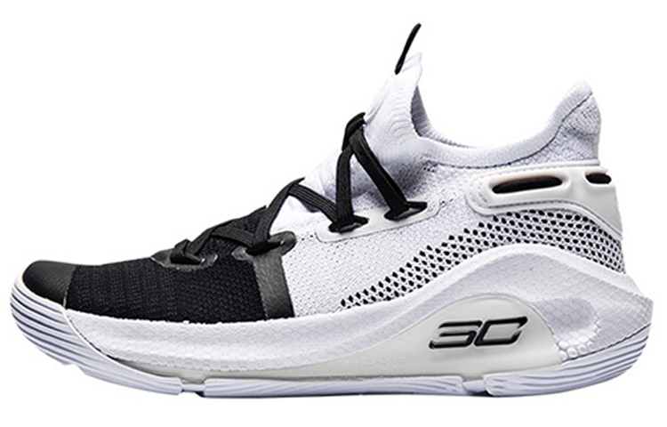 Under Armour Curry 6 WORKING ON EXCELLENCE BG Curry mid-top practical basketball shoes black and white