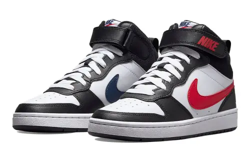 Nike Court Borough Mid 2 'White Black University Red' GS