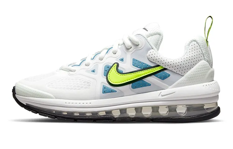 Nike Air Max Genome Cushioning Abrasion Resistant Low top Running Shoes White Blue Yellow Unisex