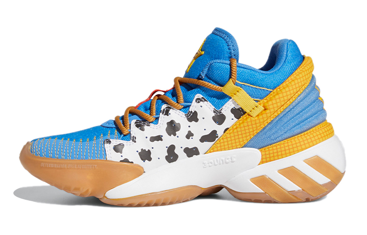 TOY STORY x adidas D.O.N. Issue #2 Woody'' J Mitchell Second Generation Toy Story Co-branded Woody Breathable Low-top Children's Basketball Shoes Blue