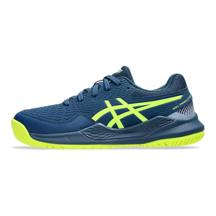 Asics Gel Resolution 9 Soft And Comfortable Abrasion Resistant Low top Kids' Training Shoes Dark Blue