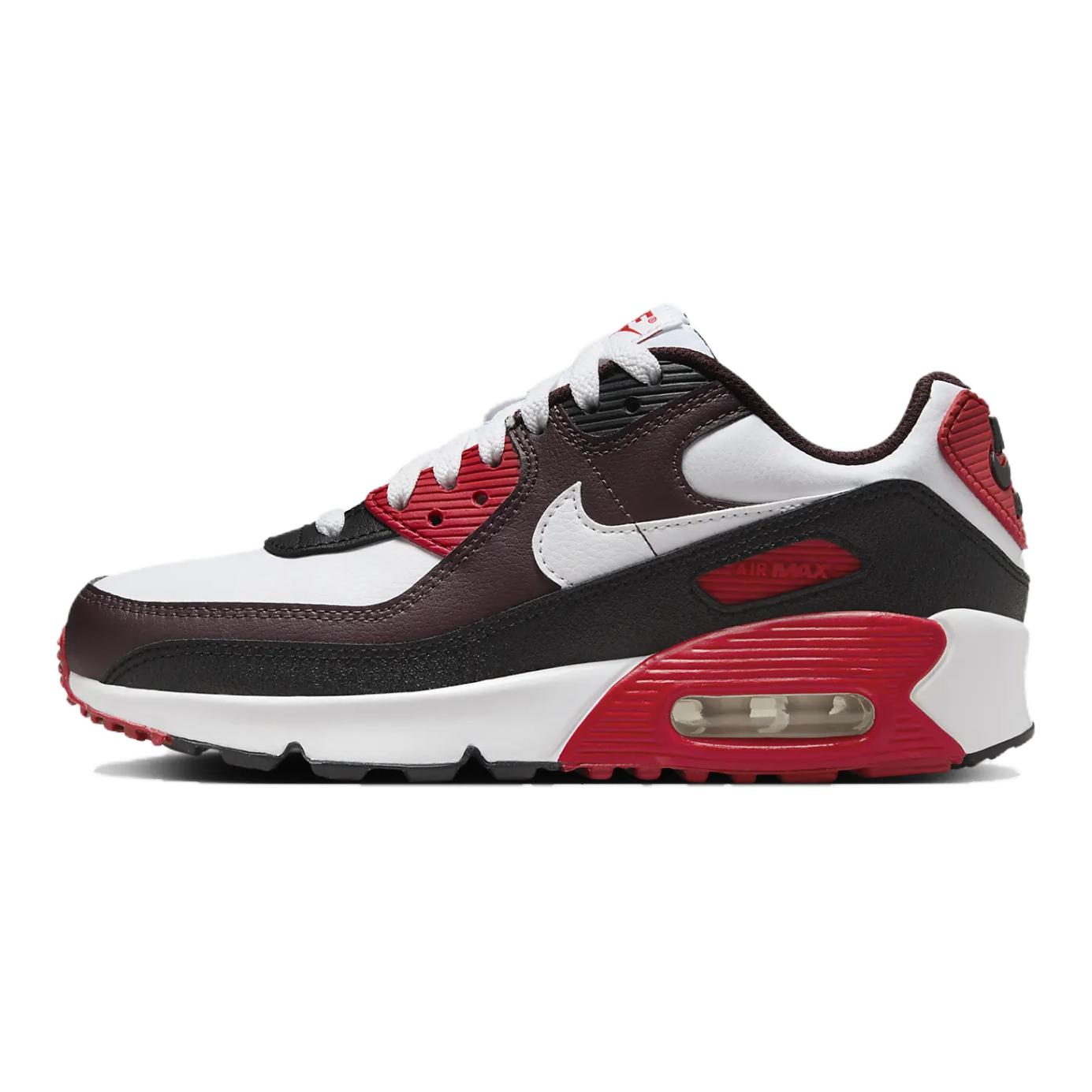 Детские кроссовки Nike Air Max 90 (бело-черно-красные)