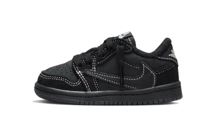 Детские кеды Travis Scott × Jordan Air Jordan 1 Retro Low OG Sp (черные)