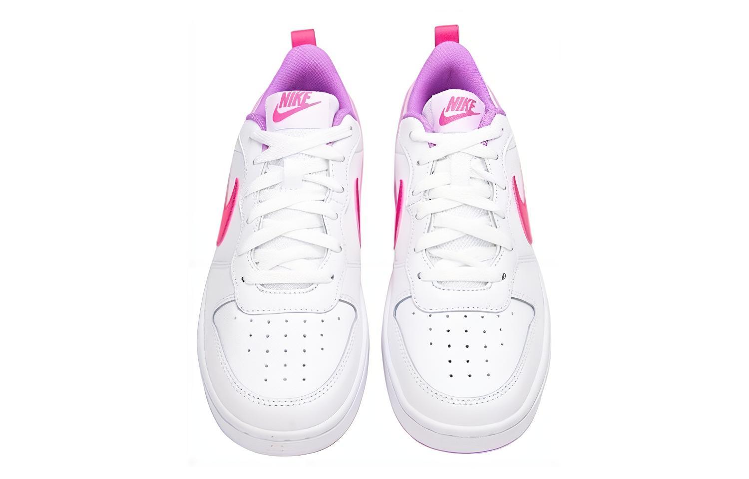 Кеды Nike NikeCourt Borough 2 Low 2 (бело-розово-фиолетовые) — Белый / розовый / фиолетовый — фото 6