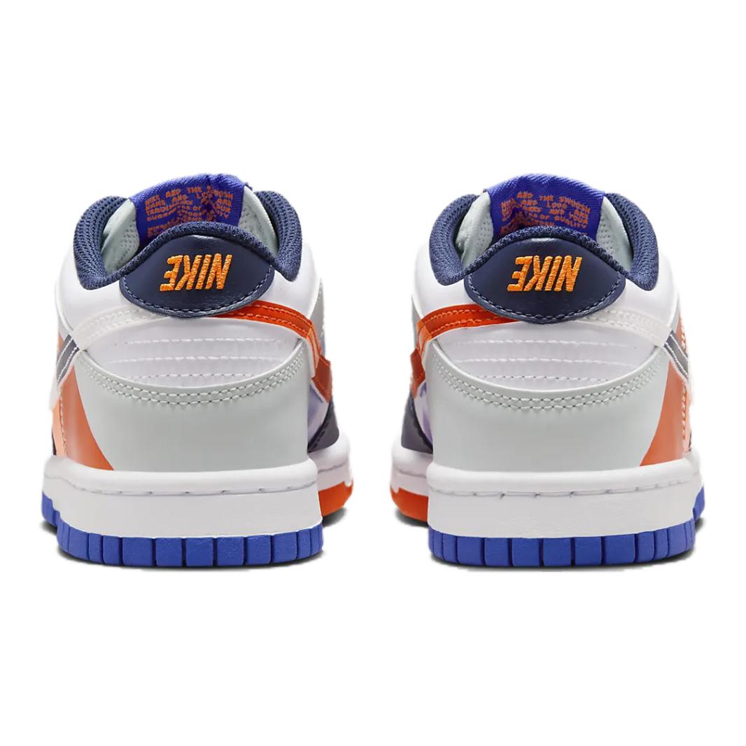Кроссовки Nike Dunk GS (бело-сине-оранжевые) — Белый / синий / оранжевый — фото 4