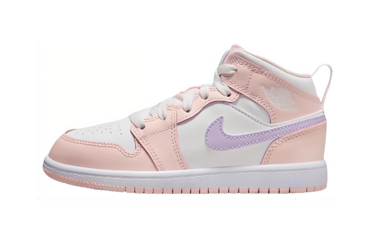 Детские кроссовки Jordan Air Jordan 1 Mid (розово-фиолетовые)