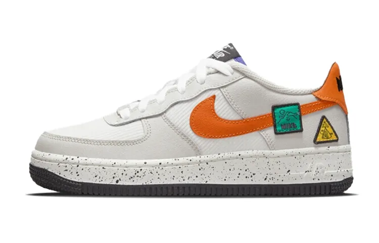 Nike Air Force 1 Low Light Bone Sail Starfish Orange GS