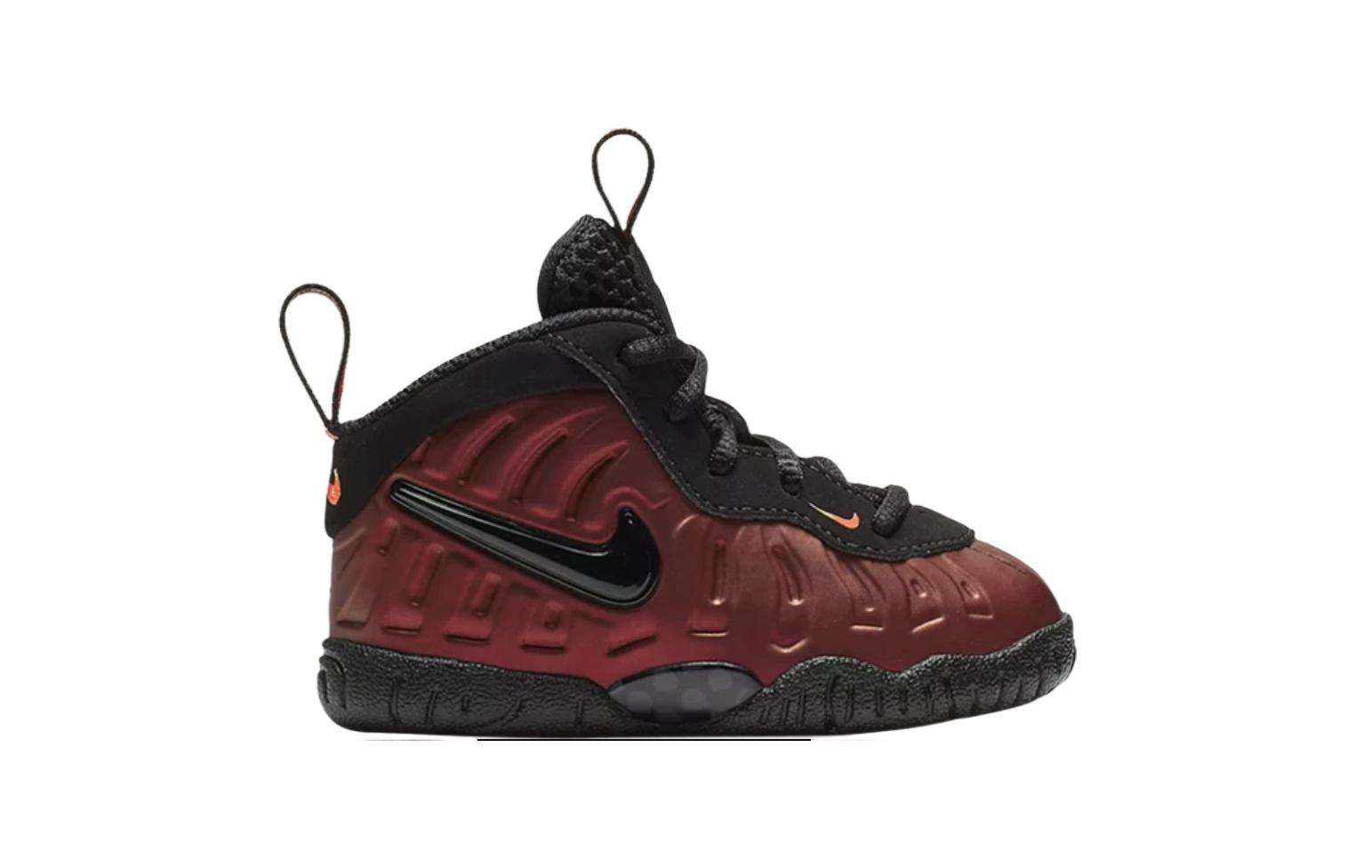 Детская обувь Nike Little Posite Pro "Hyper Crimson" (красно-черная) — фото 2