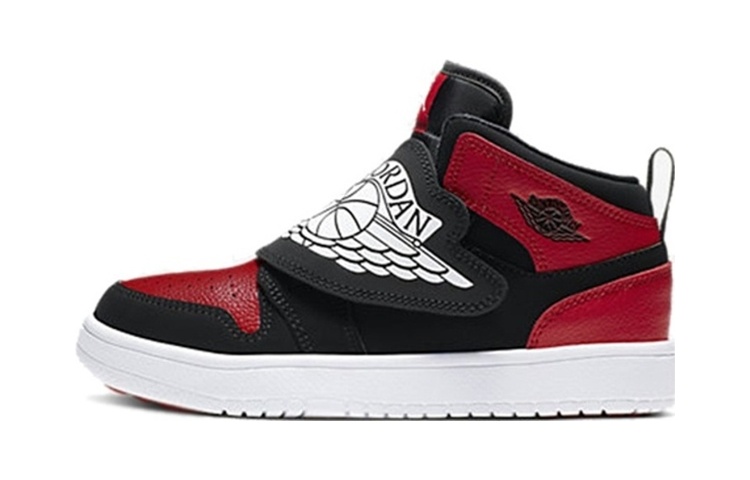 Детские кеды Jordan Air Jordan 1 (черно-красный) — фото 1