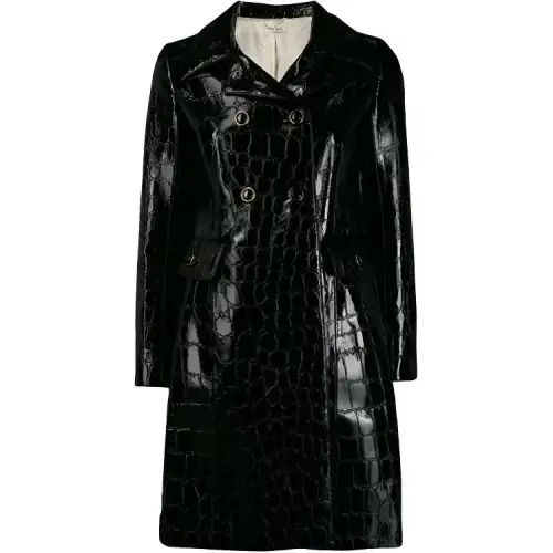 MIU MIU Coats Women's Black Lapel Moderate
