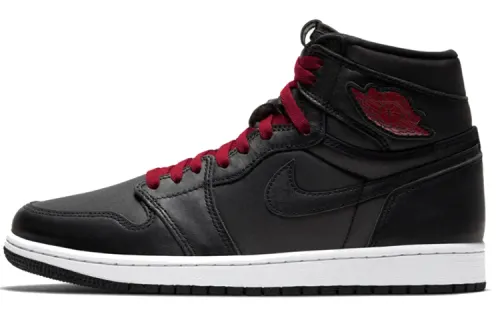 Jordan 1 Retro High Black Satin Gym Red Black GS