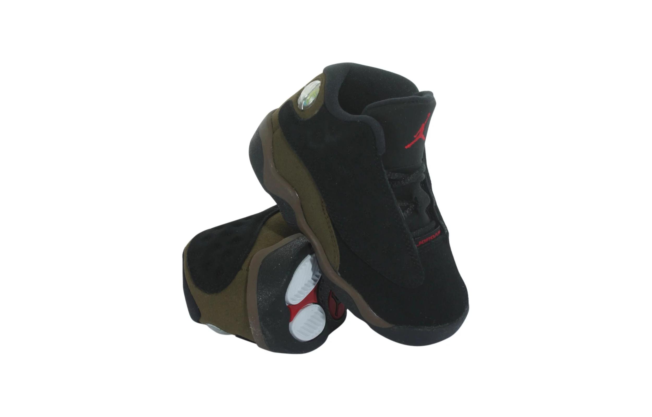 Детские кроссовки Jordan Air Jordan 13 Retro Olive (оливковый) — Чёрныйкоричневыйзелёный — фото 3