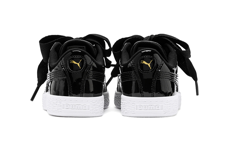 Кеды PUMA Basket Heart Patent Little (черно-белые) — фото 4