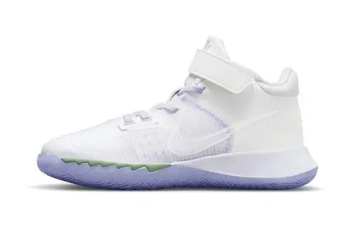 Nike Flytrap 4 shock-absorbing, wear-resistant and non-slip mid-top basketball shoes, white and purple, for children