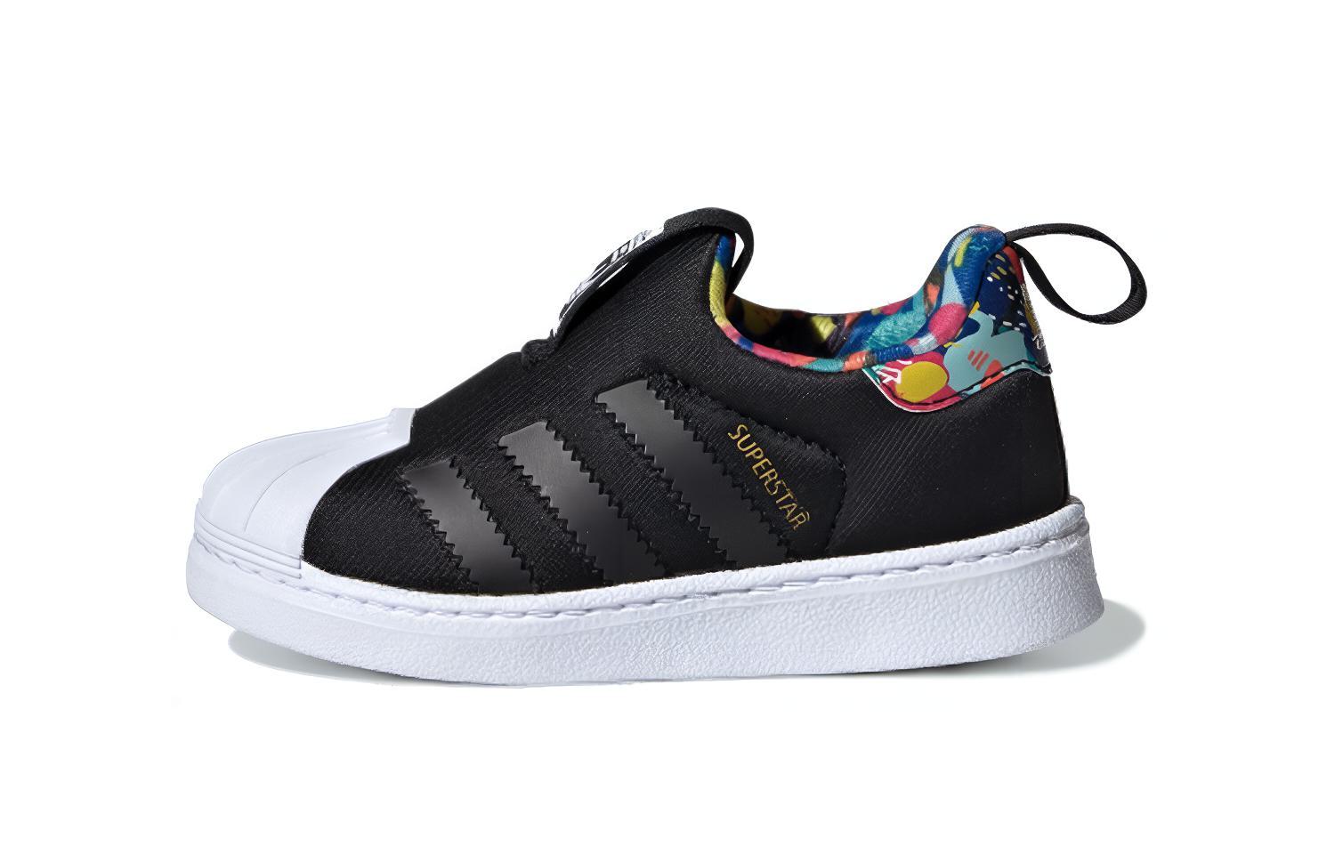 Adidas originals SUPERSTAR 360 360 wear-resistant and breathable low-cut infant and toddler shoes black infant and toddler