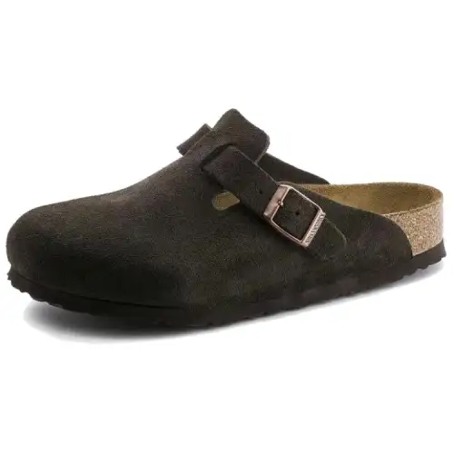 Birkenstock Boston Soft Footbed Birkenstock Shoes Unisex Dark Brown Regular Loose Fit