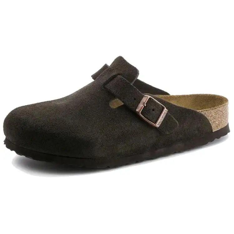 Birkenstock Boston Soft Footbed Birkenstock Shoes Unisex Dark Brown Regular Loose Fit