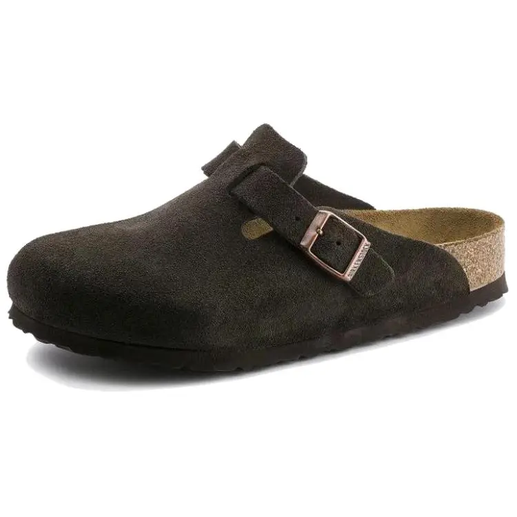 Birkenstock Boston Soft Footbed Birkenstock Shoes Unisex Dark Brown Regular Loose Fit