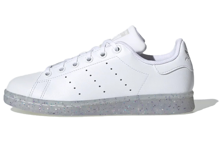 Детские кеды adidas originals STAN SMITH J (белые с серым) — фото 1