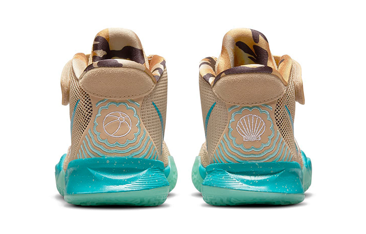 Детские кроссовки Nike Kyrie 7 (коричнево-синие) — Коричневый / синий — фото 6