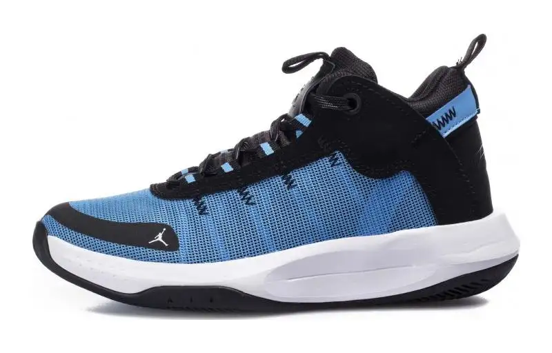 Jordan Jumpman 2020 Cushioning Abrasion Resistant Mid top Basketball Shoes Blue Black Unisex