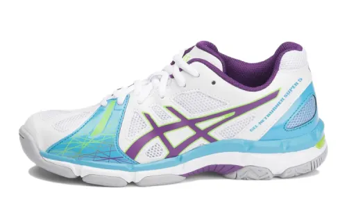 Asics Gel-Netburner Super 5 comfortable and wear-resistant low-top sports volleyball shoes white and blue youth