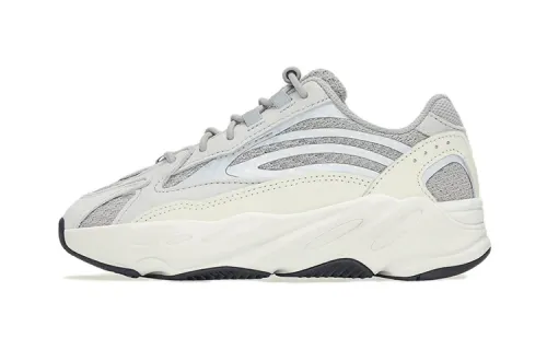 Adidas originals Yeezy boost 700 V2 Static leather simple and comfortable low-top children's casual shoes gray and white for small and medium-sized children