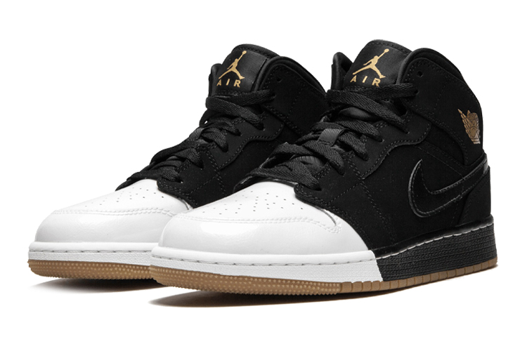 Кроссовки Jordan Air Jordan 1 Mid (черно-белые) — Чёрный / белый — фото 4