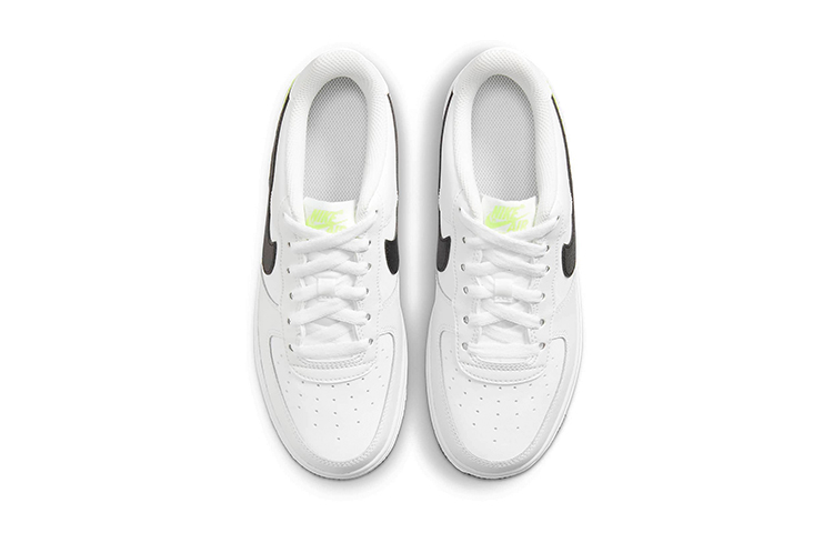 Кеды Nike NikeAir Force 1 "Just Do It" GS (белый / черный / зеленый) — Белый / чёрный / зелёный — фото 5