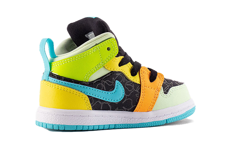 Кроссовки Jordan Air Jordan 1 Mid SE (черные) — 蓝黑橘 — фото 4