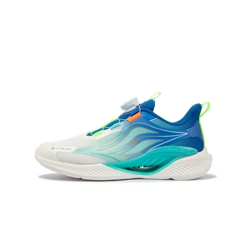Xtep Hydrogen Wind 5.0 fabric, casual sports comfort, low-cut children's running shoes, sail white/Prussian blue, size 33-41, same style for men and women