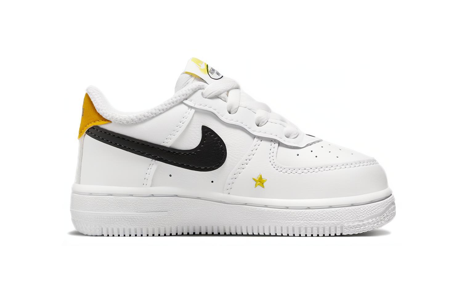 Мужские кеды Nike Air Force 1 LV8 (бело-черно-желтые) — Белый / чёрный / жёлтый — фото 4