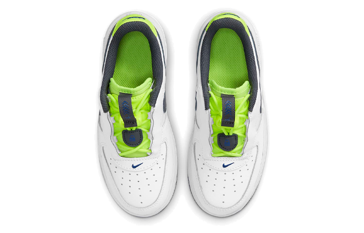 Детские кеды Nike Air Force 1 Toggle (белый / серый / зеленый) — Белый / серый / зелёный — фото 6