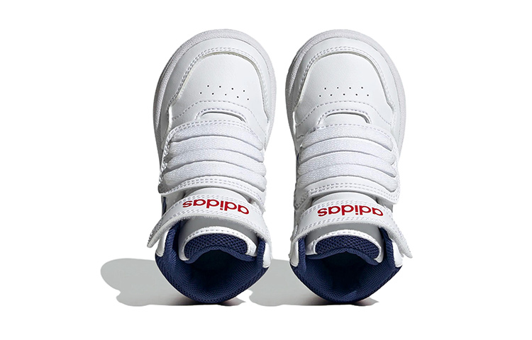 Детские кеды adidas Hoops Mid TD (бело-синий) — Белый / синий — фото 6