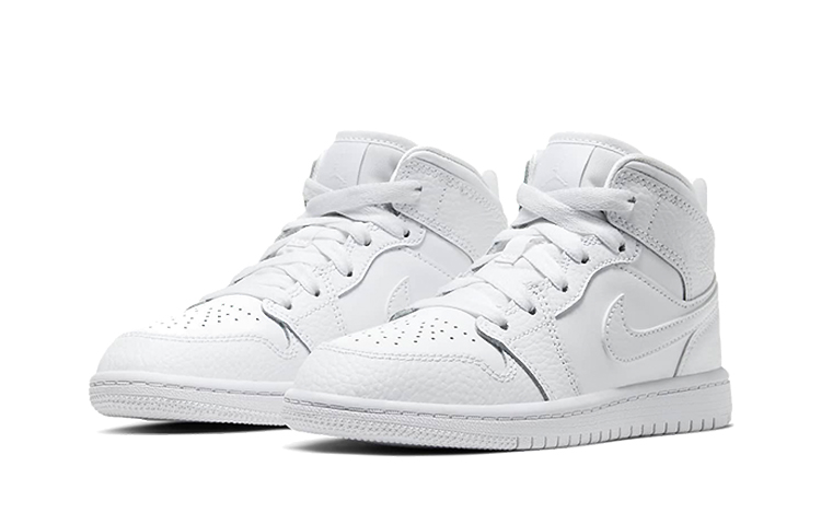 Детские кроссовки Jordan Air Jordan 1 Mid (белые) — фото 4