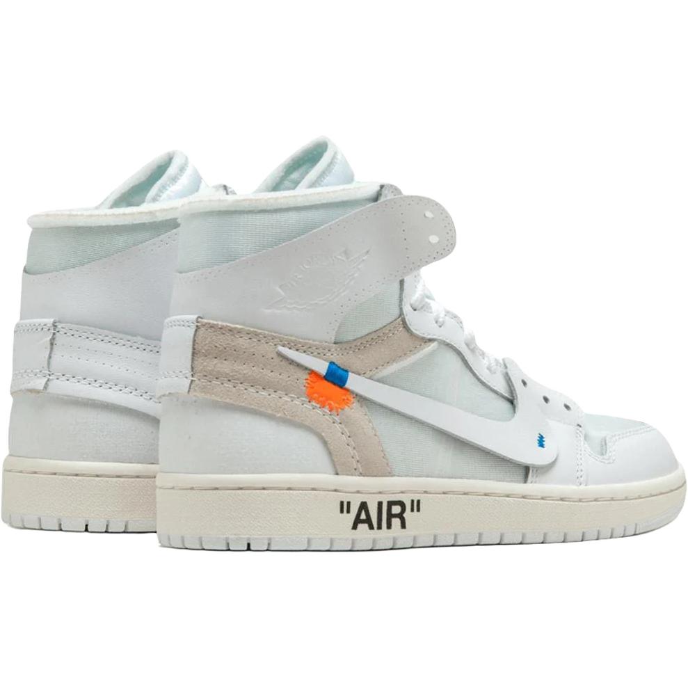 Кроссовки Jordan × OFF-WHITE Air Jordan 1 Retro High White GS (белые) — фото 4
