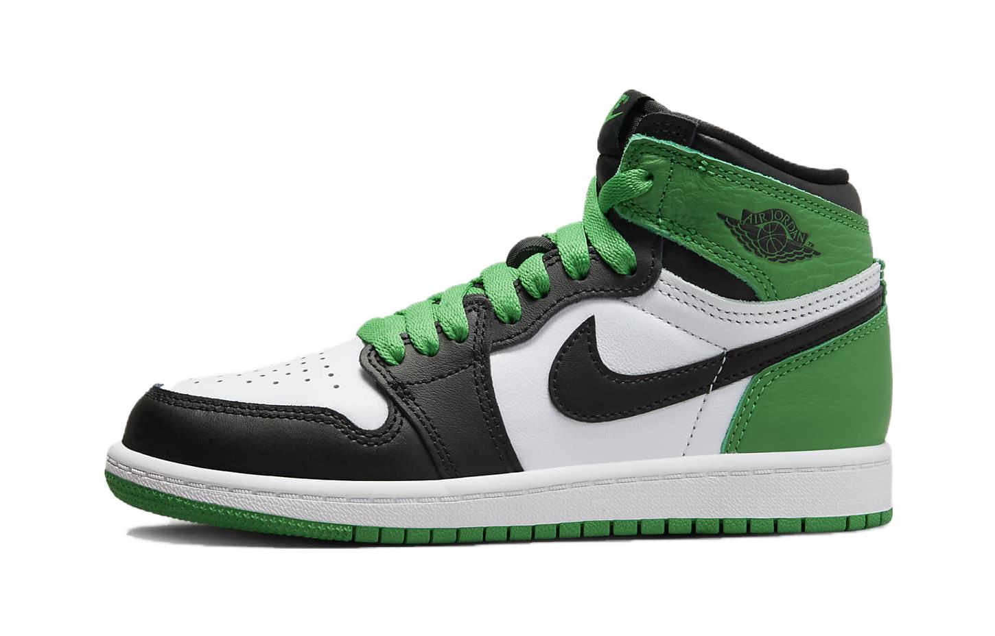 Кроссовки Jordan Jordan Air Jordan 1 High OG Black and Lucky Green (бело-черно-зеленые)