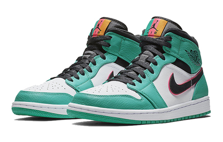 Кеды Jordan Air Jordan 1 GS (зеленый / белый) — Зелёный / белый — фото 4