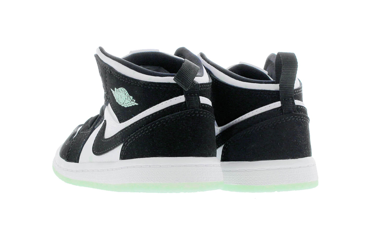 Кроссовки Jordan Air Jordan 1 Mid White Black Teal Tint (белые) — фото 4