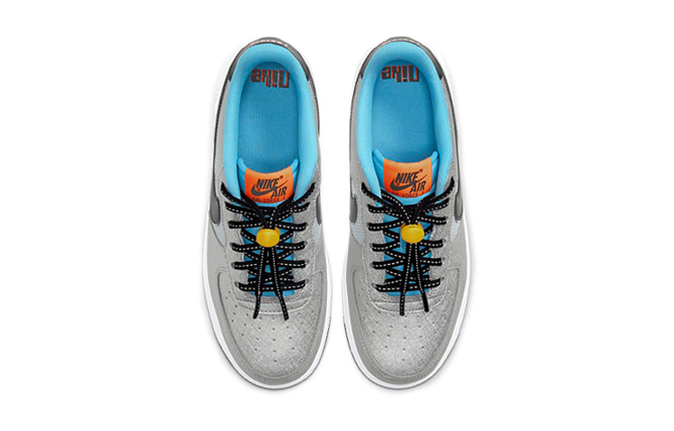 Кеды Nike NikeAir Force 1 GS (серебристо-синие) — Серебристыйсиний — фото 6