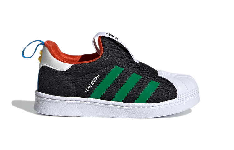 Детские кеды adidas Originals Superstar 360 (черно-бело-зелено-желтые) — Чёрный / белый / зелёный / жёлтый — фото 4