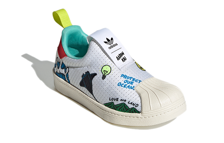 Детские кеды adidas originals SUPERSTAR 360 (бело-зеленый) — фото 4