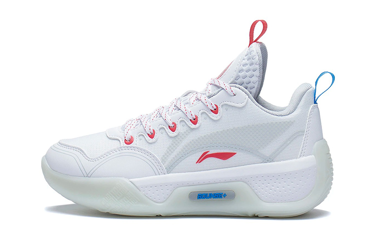 Li Ning Children's Yushuai 13 Low, lightweight, high rebound, non-slip, wear-resistant, breathable, low-top basketball shoes, white, same style for men and women