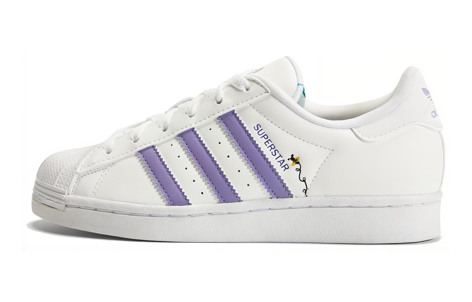 Кеды adidas originals SUPERSTAR (бело-фиолетовые)