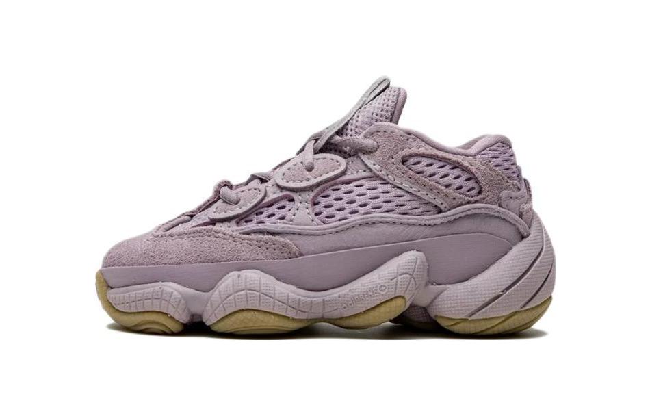 Adidas originals Yeezy 500 anti-slip, anti-kicking, lightweight shock-absorbing mid-top toddler shoes, purple, infants and toddlers