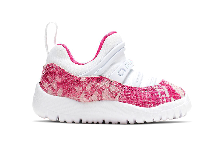 Детские кроссовки Jordan Air Jordan 11 Retro Little Flex (белый / розовый) — фото 4