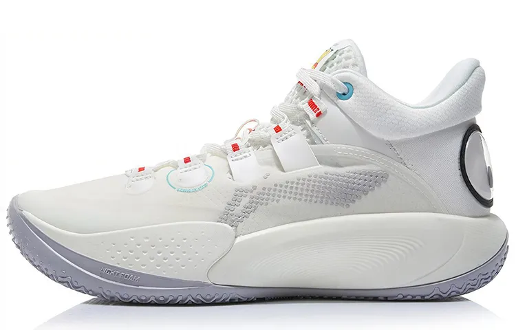 Disney x Li Ning Sonic 9 Low Youth Edition Small Eyes Synthetic Leather Mid top Children's Basketball Shoes Ivory