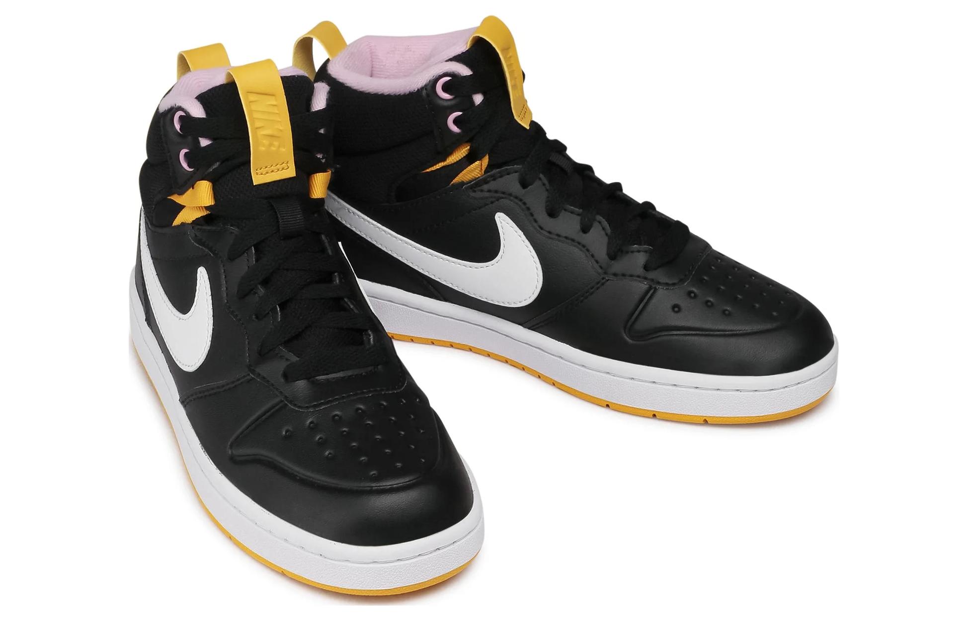 Кеды Nike NikeCourt Borough Mid 2 (черно-желтый) — Чёрный / жёлтый — фото 4
