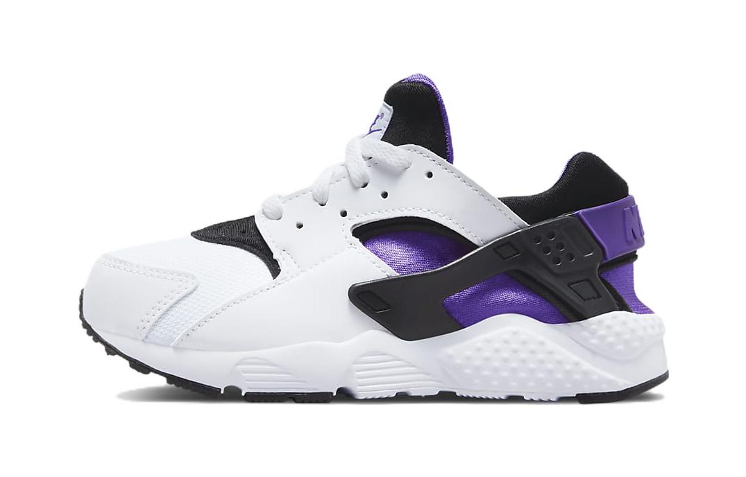 Детские кроссовки Nike Huarache Run (бело-черно-фиолетовые)